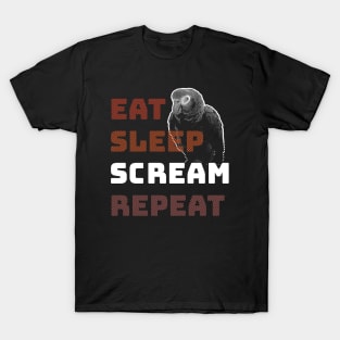 Eat Sleep Scream Repeat African Grey Parrot T-Shirt